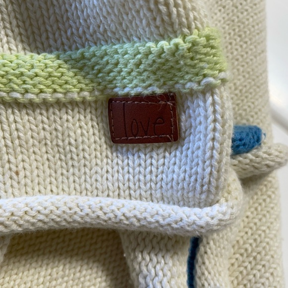 Peace Love World 100% Cotton Novelty Stitch Crew Neck Sweater, Size 1X, EUC - Picture 5 of 9